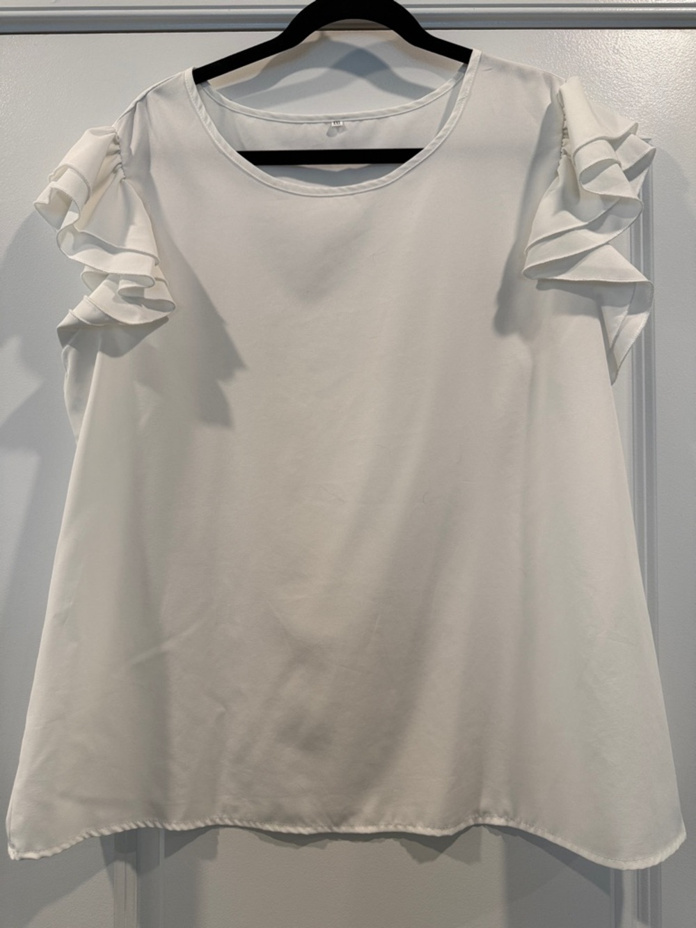 White Ruffle Sleeve Blouse